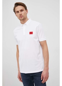 Hugo polo bawełniane 50466202 kolor biały z aplikacją 50466202 ze sklepu ANSWEAR.com w kategorii T-shirty męskie - zdjęcie 175448669