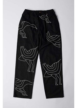 by Parra spodnie bawełniane Stitched Up Duck Pants kolor czarny proste 52245 ze sklepu PRM w kategorii Spodnie męskie - zdjęcie 175449145