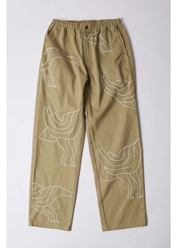 by Parra spodnie bawełniane Stitched Up Duck Pants kolor beżowy proste 52246 ze sklepu PRM w kategorii Spodnie męskie - zdjęcie 175449147