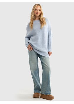 Sweter damski oversize z domieszką wełny błękitny Mayamiko 400 ze sklepu Big Star w kategorii Swetry damskie - zdjęcie 175456965