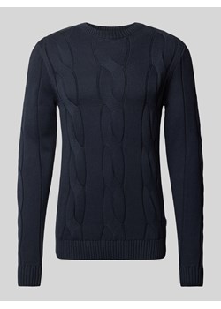 Sweter z dzianiny ze ściegiem warkoczowym ze sklepu Peek&Cloppenburg  w kategorii Swetry męskie - zdjęcie 175457559