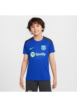 Dzianinowa koszulka piłkarska z krótkim rękawem dla dużych dzieci Nike Dri-FIT FC Barcelona Strike (wersja trzecia) - Niebieski ze sklepu Nike poland w kategorii T-shirty chłopięce - zdjęcie 175459385