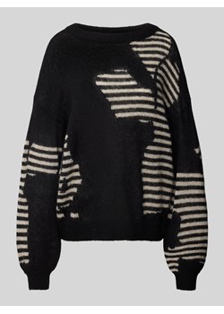 Sweter z dzianiny z prążkowanymi wykończeniami ze sklepu Peek&Cloppenburg  w kategorii Swetry damskie - zdjęcie 175470657