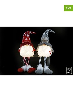 SiL Interiors Lampy dekoracyjne (2 szt.) w kolorze czerwono-szarym - wys. 53 cm ze sklepu Limango Polska w kategorii Dekoracje bożonarodzeniowe - zdjęcie 175472228