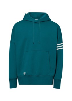 adidas Originals Męski sweter z kapturem Mężczyźni Bawełna cyjan jednolity ze sklepu vangraaf w kategorii Bluzy męskie - zdjęcie 175475936