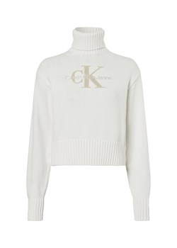 Calvin Klein Jeans Sweter damski z dzianiny Kobiety Bawełna écru jednolity ze sklepu vangraaf w kategorii Swetry damskie - zdjęcie 175475958