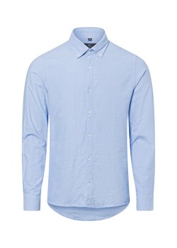 Nils Sundström Męska koszula casual Mężczyźni Slim Fit Bawełna jasnoniebieski w kratkę ze sklepu vangraaf w kategorii Koszule męskie - zdjęcie 175476027