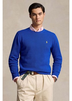 Polo Ralph Lauren sweter bawełniany kolor niebieski lekki 710810846 ze sklepu ANSWEAR.com w kategorii Swetry męskie - zdjęcie 175479775