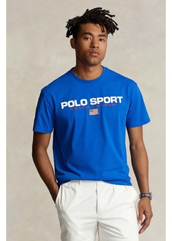 Polo Ralph Lauren t-shirt bawełniany męski kolor niebieski z nadrukiem 710750444 ze sklepu ANSWEAR.com w kategorii T-shirty męskie - zdjęcie 175480215