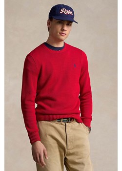 Polo Ralph Lauren sweter bawełniany Longsleeve Sweat kolor czerwony  710810846017 ze sklepu PRM w kategorii Swetry męskie - zdjęcie 175481408