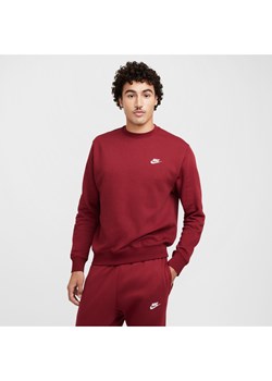 Męska bluza z dzianiny Nike Sportswear Club - Czerwony ze sklepu Nike poland w kategorii Bluzy męskie - zdjęcie 175481849