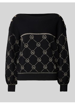 Sweter z dzianiny z wyhaftowanym logo ze sklepu Peek&Cloppenburg  w kategorii Swetry damskie - zdjęcie 175489565