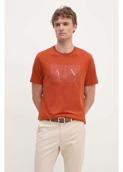 Armani Exchange t-shirt bawełniany kolor pomarańczowy z nadrukiem ze sklepu ANSWEAR.com w kategorii T-shirty męskie - zdjęcie 175492496