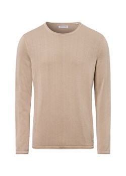 Jack & Jones Sweter męski Mężczyźni Bawełna beżowy jednolity ze sklepu vangraaf w kategorii Swetry męskie - zdjęcie 175499539