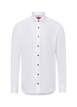 Finshley & Harding Męska koszula biznesowa Mężczyźni Slim Fit Bawełna biały jednolity ze sklepu vangraaf w kategorii Koszule męskie - zdjęcie 175499567