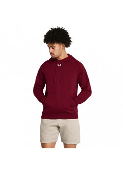 Męska bluza dresowa nierozpinana z kapturem Under Armour UA Rival Fleece Hoodie - czerwona ze sklepu Sportstylestory.com w kategorii Bluzy męskie - zdjęcie 175499967