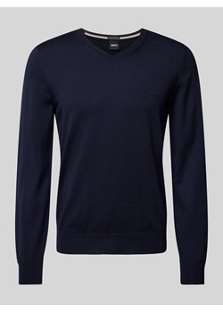 Sweter z dzianiny z żywej wełny model ‘Baram’ ze sklepu Peek&Cloppenburg  w kategorii Swetry męskie - zdjęcie 175500258