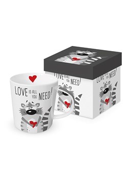 ppd Kubek jumbo &quot;Need Love Racoon&quot; w kolorze białym - 350 ml ze sklepu Limango Polska w kategorii Naczynia - zdjęcie 175500925