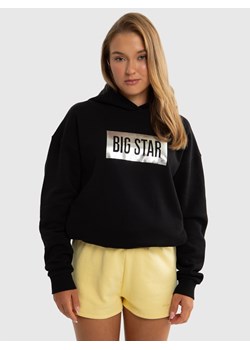 Bluza dziewczęca z kapturem i opalizującym nadrukiem czarna Tulipa 906 ze sklepu Big Star w kategorii Bluzy dziewczęce - zdjęcie 175502627