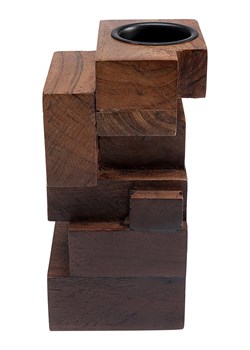 Kare Świecznik &quot;Tetris&quot; w kolorze brązowym - 8 x 17 x 8 cm ze sklepu Limango Polska w kategorii Świeczniki - zdjęcie 175510619