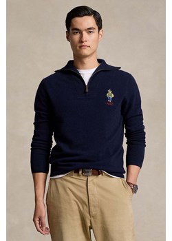 Polo Ralph Lauren sweter wełniany męski kolor niebieski ciepły 710946002 ze sklepu ANSWEAR.com w kategorii Swetry męskie - zdjęcie 175513366