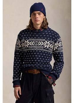 Polo Ralph Lauren sweter bawełniany kolor niebieski  710949304 ze sklepu ANSWEAR.com w kategorii Swetry męskie - zdjęcie 175513388