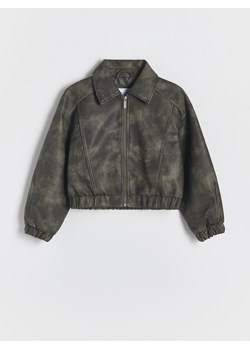 Reserved - Kurtka z efektem postarzenia - ciemnobrązowy ze sklepu Reserved w kategorii Kurtki dziewczęce - zdjęcie 175514835