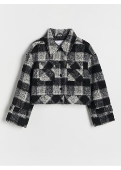 Reserved - Kurtka typu shacket z dodatkiem wełny - czarny ze sklepu Reserved w kategorii Kurtki dziewczęce - zdjęcie 175516236
