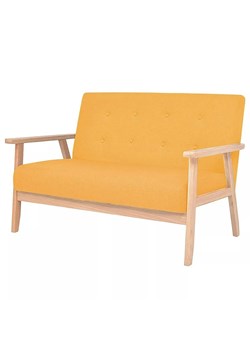 2-osobowa żółta sofa retro - Garner 2X ze sklepu Edinos.pl w kategorii Sofy i kanapy - zdjęcie 175517227