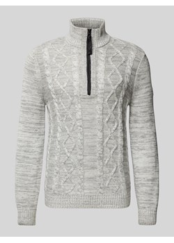 Sweter z dzianiny z prążkowanymi wykończeniami ze sklepu Peek&Cloppenburg  w kategorii Swetry męskie - zdjęcie 175520626