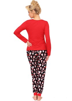 Świąteczna piżama damska z długim rękawem czerwono-czarna Santi, Kolor czerwono-czarny, Rozmiar S, Donna ze sklepu Primodo w kategorii Piżamy damskie - zdjęcie 175521779