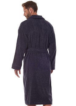 Długi szlafrok męski antracytowy plus size 2450, Kolor antracytowy, Rozmiar 3XL, L&amp;L ze sklepu Primodo w kategorii Szlafroki damskie - zdjęcie 175521856