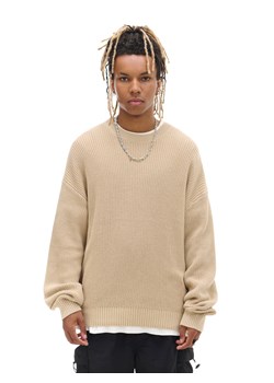 Cropp - Żakardowy beżowy sweter - beżowy ze sklepu Cropp w kategorii Swetry męskie - zdjęcie 175523198