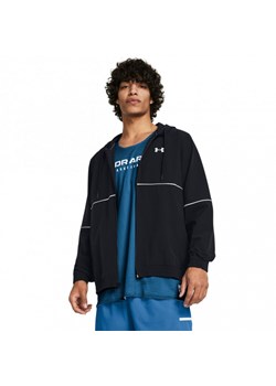 Męska kurtka treningowa Under Armour UA Zone Woven Jacket - czarna ze sklepu Sportstylestory.com w kategorii Kurtki męskie - zdjęcie 175527259