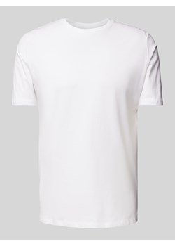 T-shirt z prążkowanym okrągłym dekoltem ze sklepu Peek&Cloppenburg  w kategorii T-shirty męskie - zdjęcie 175528286