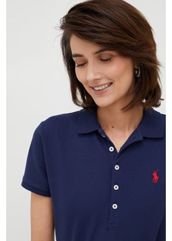 Polo Ralph Lauren polo damski kolor granatowy z kołnierzykiem ze sklepu PRM w kategorii Bluzki damskie - zdjęcie 175536669