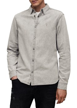 AllSaints koszula jeansowa GLEASON LS SHIRT męska kolor szary regular z kołnierzykiem klasycznym M165SB ze sklepu ANSWEAR.com w kategorii Koszule męskie - zdjęcie 175537206