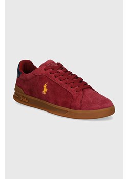 Polo Ralph Lauren sneakersy zamszowe Hrt Crt II kolor bordowy 809940313003 ze sklepu PRM w kategorii Trampki damskie - zdjęcie 175537549