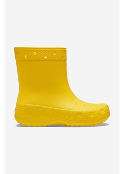 Crocs kalosze Classic Rain Boot kolor żółty 208363.SUNFLOWER-SUN ze sklepu ANSWEAR.com w kategorii Kalosze damskie - zdjęcie 175538089