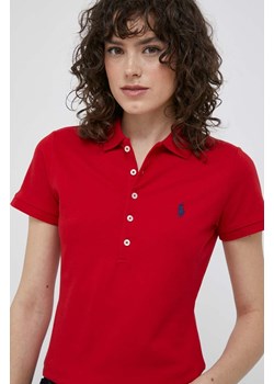 Polo Ralph Lauren polo damski kolor czerwony ze sklepu PRM w kategorii Bluzki damskie - zdjęcie 175538106