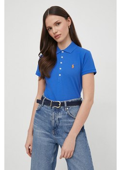 Polo Ralph Lauren polo damski kolor niebieski ze sklepu PRM w kategorii Bluzki damskie - zdjęcie 175538108