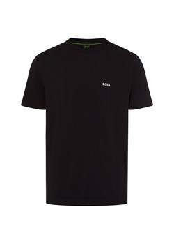 BOSS Green Koszulka męska - Tee Mężczyźni Bawełna czarny jednolity ze sklepu vangraaf w kategorii T-shirty męskie - zdjęcie 175539736