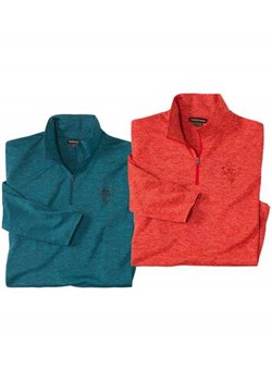 Zestaw 2 sportowych półgolfów z suwakiem ze sklepu Atlas For Men w kategorii Swetry męskie - zdjęcie 175547086