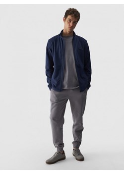 Męski polar rozpinany bez kaptura 4F 4FWMM00TFLEM289 - granatowy ze sklepu Sportstylestory.com w kategorii Bluzy męskie - zdjęcie 175551437