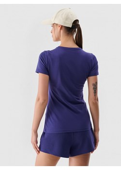 Damski t-shirt basic 4F 4FWMM00TTSHF2255 - granatowy ze sklepu Sportstylestory.com w kategorii Bluzki damskie - zdjęcie 175556716