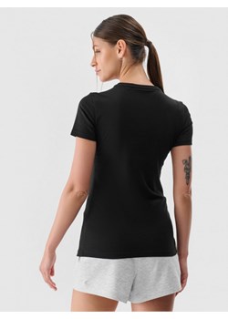 Damski t-shirt basic 4F 4FWMM00TTSHF2255 - czarny ze sklepu Sportstylestory.com w kategorii Bluzki damskie - zdjęcie 175556728