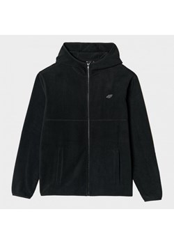Męski polar rozpinany z kapturem 4F 4FWMM00TFLEM317 - czarny ze sklepu Sportstylestory.com w kategorii Bluzy męskie - zdjęcie 175556898