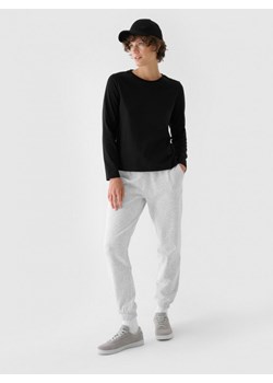 Damski longsleeve basic 4F 4FWMM00TLONF431 - czarny ze sklepu Sportstylestory.com w kategorii Bluzki damskie - zdjęcie 175556916
