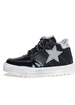 Naturino Skórzane sneakersy &quot;Hess&quot; w kolorze srebrno-czarno-jasnoróżowym ze sklepu Limango Polska w kategorii Buty sportowe dziecięce - zdjęcie 175558886