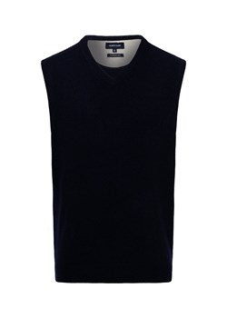 Nils Sundström Męska kamizelka dzianinowa Mężczyźni wełna ze strzyży granatowy jednolity ze sklepu vangraaf w kategorii Kamizelki męskie - zdjęcie 175562116